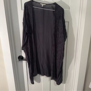American Eagle Outfitters Charcoal Sheer Kimono